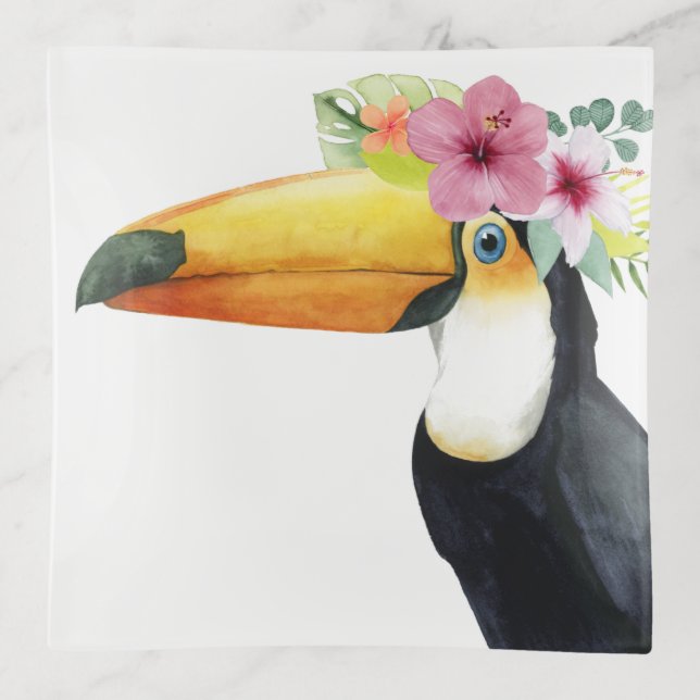 Tropical Halo - Toucan Trinket Tray (Front)