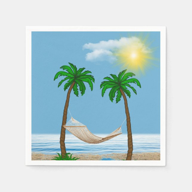 Tropical hammock and palm trees napkins (Front)
