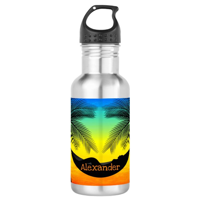 Tropical Hammock Island Life Stainless Steel Water Bottle (Front)