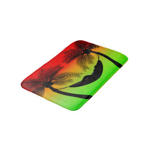 Tropical Hammock Island Sunset Bath Decor Mat