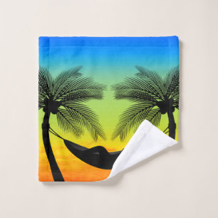 Tropical Hammock Island Sunset Bath Decor Towel Set