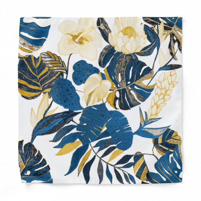 Tropical Hand Drawn: Creative Seamless Pattern Bandana (Front)