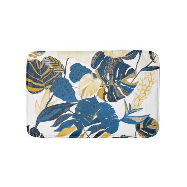 Tropical Hand Drawn: Creative Seamless Pattern Bath Mat (Front)