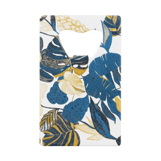 Tropical Hand Drawn: Creative Seamless Pattern Credit Card Bottle Opener (Front)