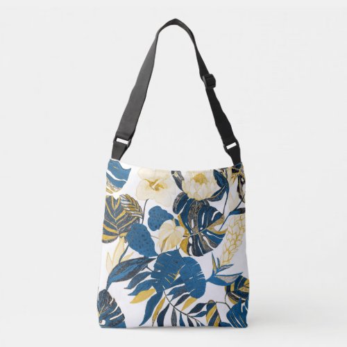 Tropical Hand Drawn Creative Seamless Pattern Crossbody Bag