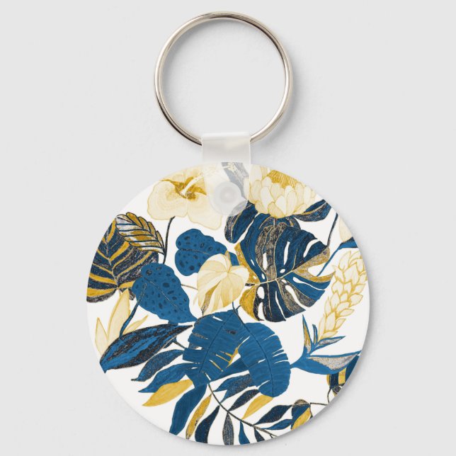 Tropical Hand Drawn: Creative Seamless Pattern Keychain (Front)