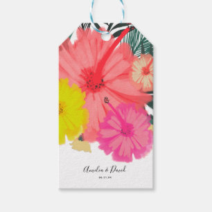 Tropical Hand Drawn Hawaii Script Wedding Gift Tags