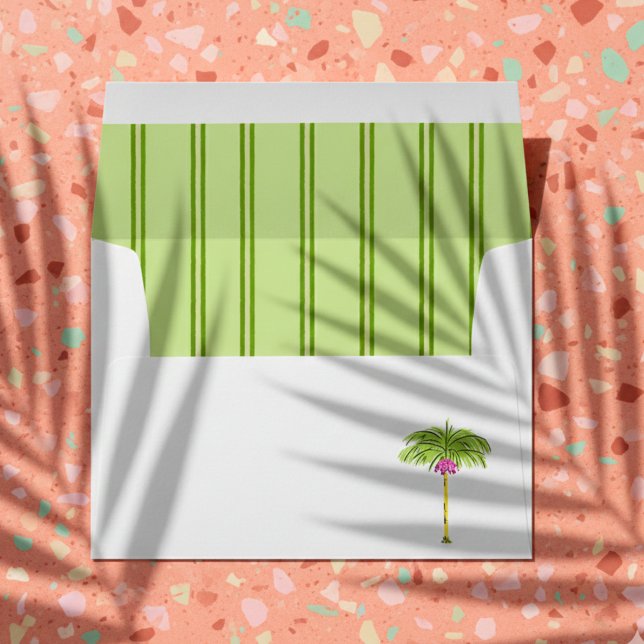 Tropical Hand Drawn Pink and Green  Envelope (Tropical Hand Drawn Pink and Green Envelope)