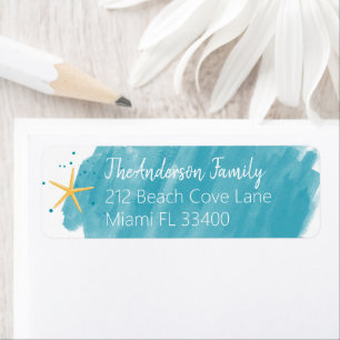 Tropical Hand-Lettered Typography Address Label