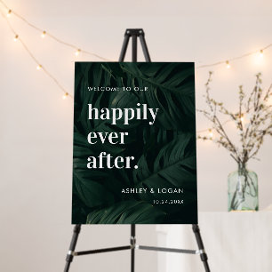 Tropical Happily Ever After Wedding Welcome Sign
