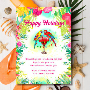 Tropical Happy Holidays Business  Holiday Card