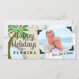 Tropical Happy Holidays from Florida Nautical Holiday Card