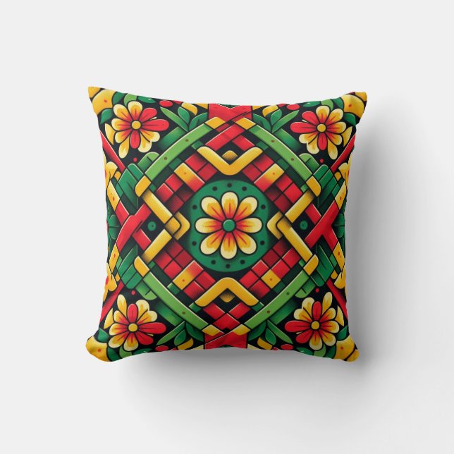 Tropical Harmony Throw Pillow (Front)