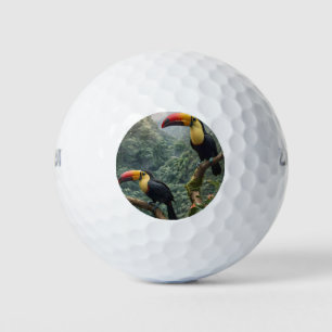 Tropical Harmony: Two Toucans in the Canopy Golf Balls