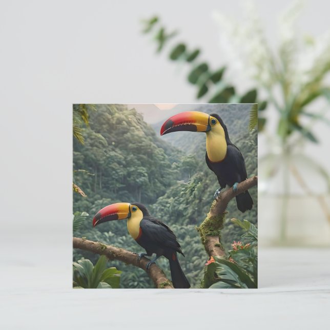 Tropical Harmony: Two Toucans in the Canopy, Invitation (Standing Front)