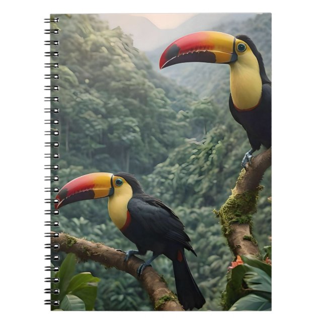 Tropical Harmony: Two Toucans in the Canopy Notebook (Front)