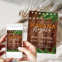 Tropical Havana Night Birthday Invitation