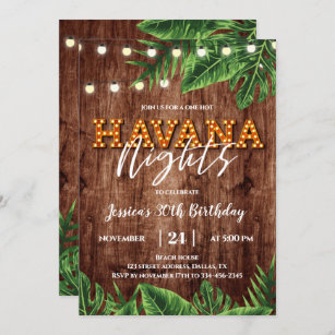 Havana Nights Invitation Hot Havana Nights Theme Bachelorette Party  Birthday Party 