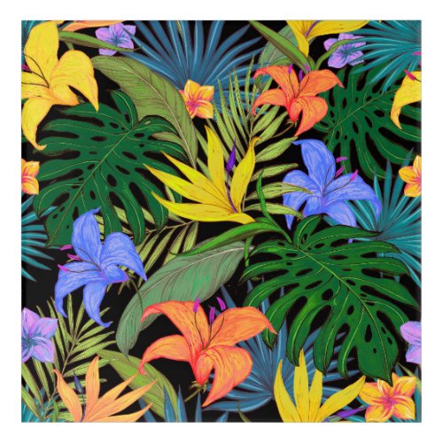 Tropical Hawaii Aloha Flower Graphic Acrylic Print