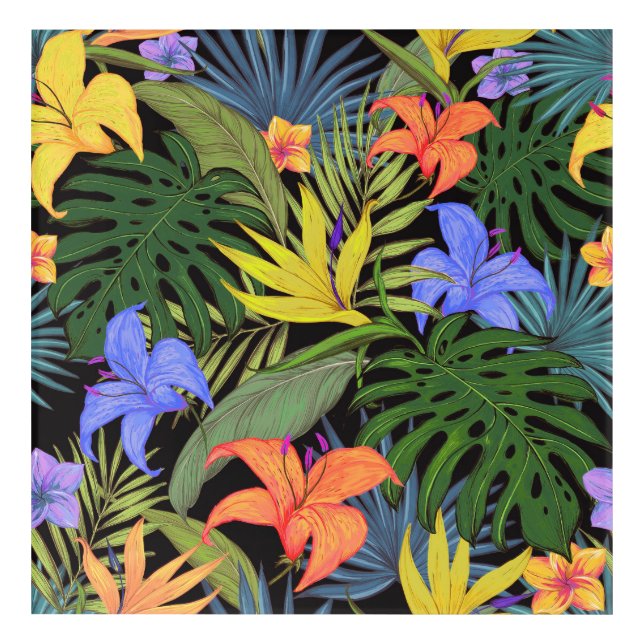 Tropical Hawaii Aloha Flower Graphic Acrylic Print (Front)