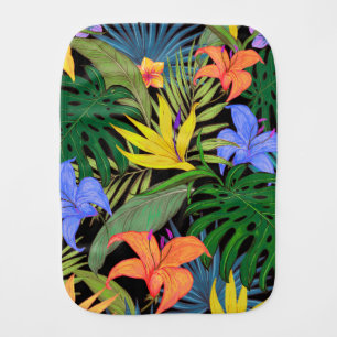 Tropical Hawaii Aloha Flower Graphic Baby Burp Cloth