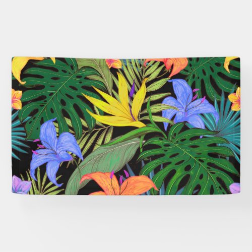 Tropical Hawaii Aloha Flower Graphic Banner