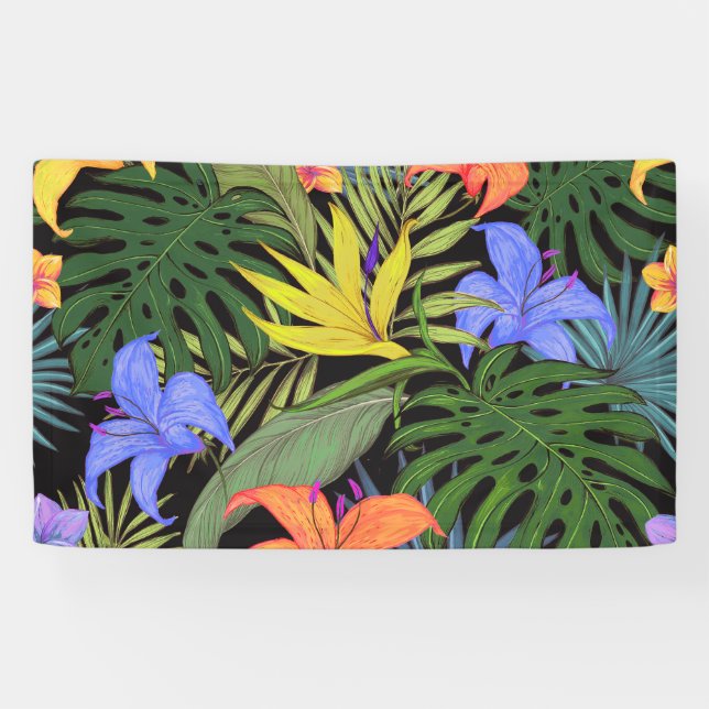 Tropical Hawaii Aloha Flower Graphic Banner (Horizontal)