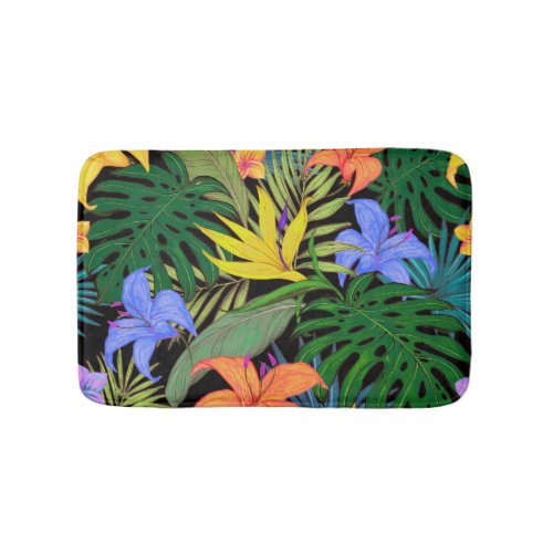 Tropical Hawaii Aloha Flower Graphic Bath Mat