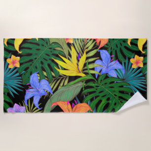 Tropical Hawaii Aloha Flower Graphic Beach Towel