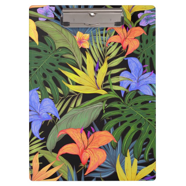 Tropical Hawaii Aloha Flower Graphic Clipboard (Front)