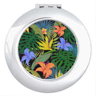Tropical Hawaii Aloha Flower Graphic Compact Mirror
