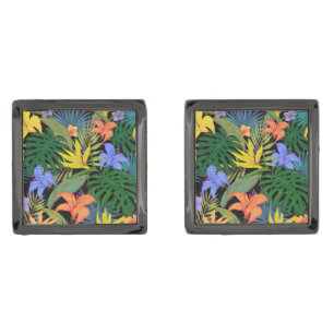 Tropical Hawaii Aloha Flower Graphic Cufflinks