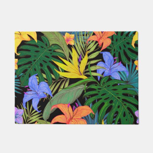 Tropical Hawaii Aloha Flower Graphic Doormat