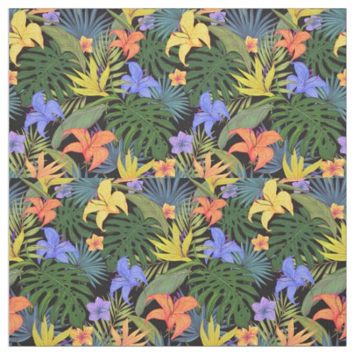 Tropical Hawaii Aloha Flower Graphic Fabric