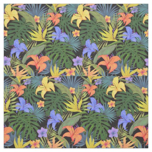 Tropical Hawaii Aloha Flower Graphic Fabric