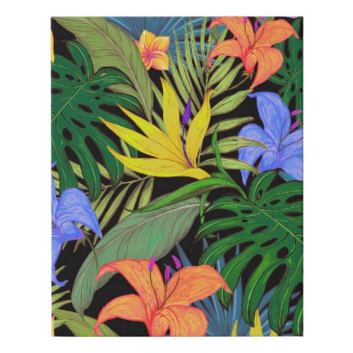 Tropical Hawaii Aloha Flower Graphic Faux Canvas Print