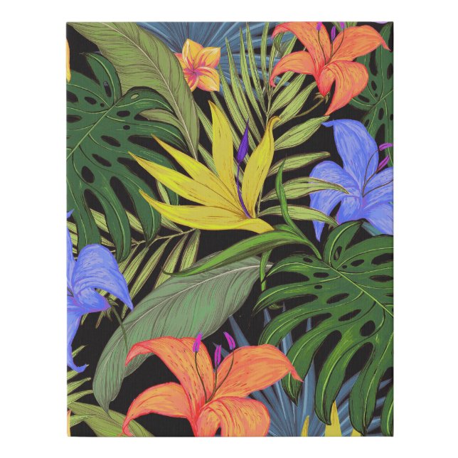 Tropical Hawaii Aloha Flower Graphic Faux Canvas Print (Front)