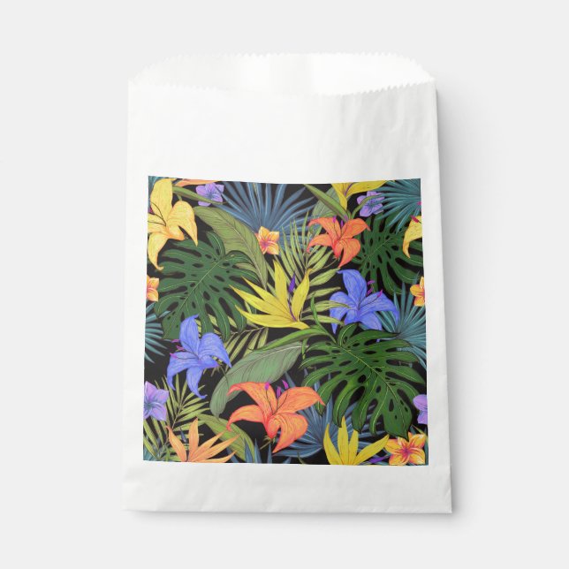 Tropical Hawaii Aloha Flower Graphic Favor Bag (Front)