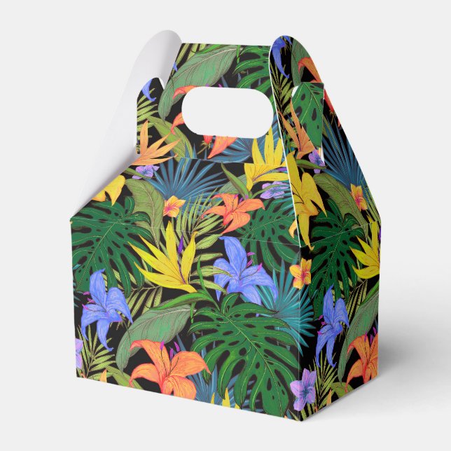 Tropical Hawaii Aloha Flower Graphic Favor Boxes (Front Side)