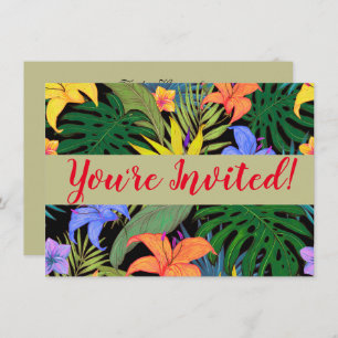 Tropical Hawaii Aloha Flower Graphic Invitation