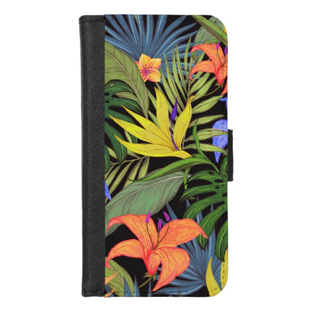 Tropical Hawaii Aloha Flower Graphic iPhone Wallet Case (Front)