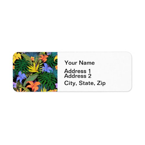 Tropical Hawaii Aloha Flower Graphic Label