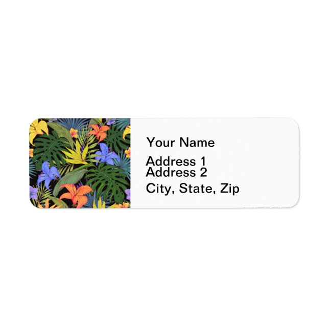 Tropical Hawaii Aloha Flower Graphic Label (Front)