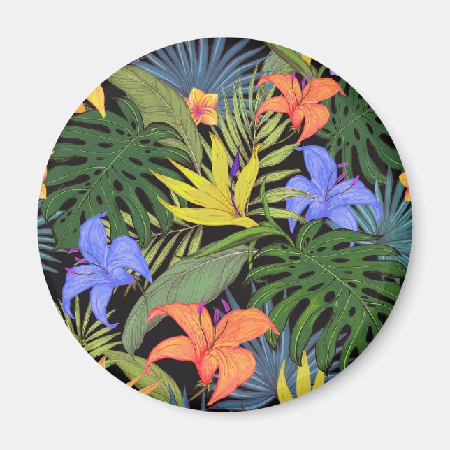 Tropical Hawaii Aloha Flower Graphic Magnet (Front)