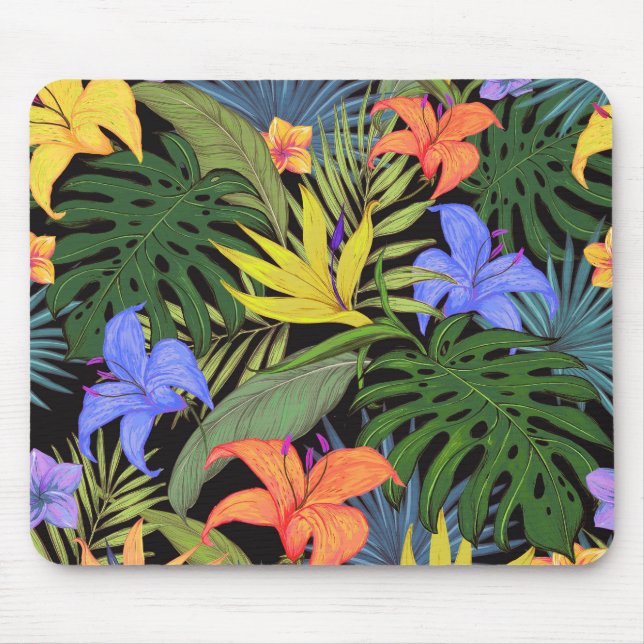 Tropical Hawaii Aloha Flower Graphic Mouse Pad (Front)