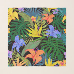 Tropical Hawaii Aloha Flower Graphic Scarf