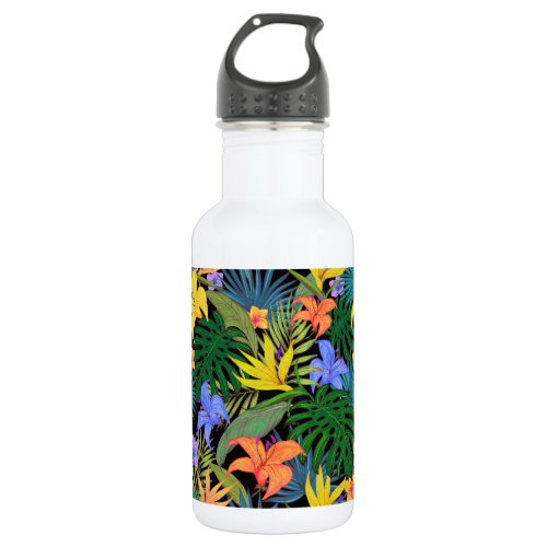 Tropical Hawaii Aloha Flower Graphic Stainless Steel Water Bottle