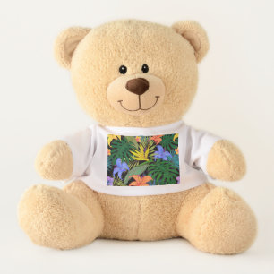Tropical Hawaii Aloha Flower Graphic Teddy Bear