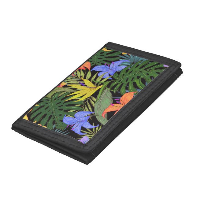 Tropical Hawaii Aloha Flower Graphic Trifold Wallet (Bottom)