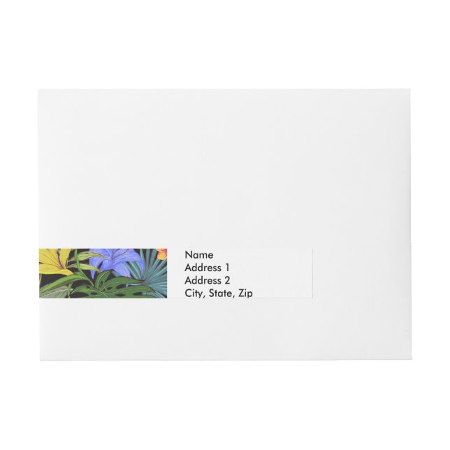 Tropical Hawaii Aloha Flower Graphic Wrap Around Address Label (Front)